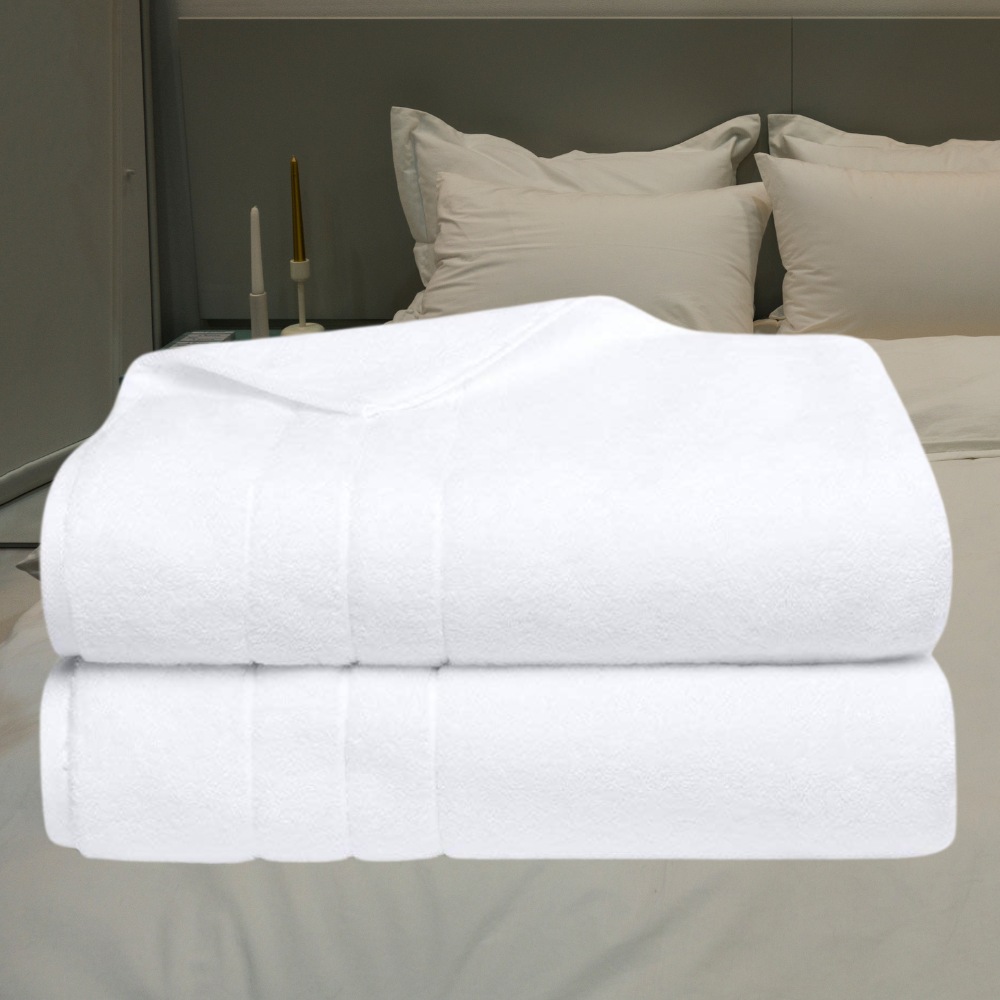 White Turkish cotton plush bath sheet